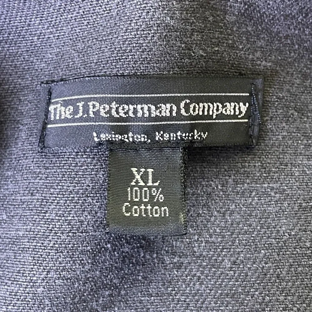 J.Peterman Jacket Mens XL Black Norway Flag Pullover Denim Parka Vintage 90s - Picture 9 of 9